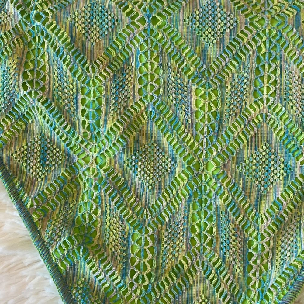 Becca by Rebecca Virtue GREEN Adela Mosaic Hipster Bikini Bottom, US Large - Picture 9 of 10